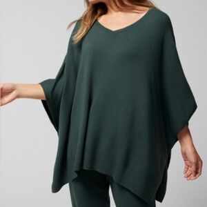 NWT Soma Recycled Yarn V Neck Poncho Oversized Knit Woodland S/M